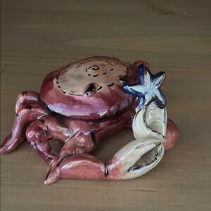Heahter Goldmine Blue Sky Corp Crab Tealight Holder Trinket Dish 2001